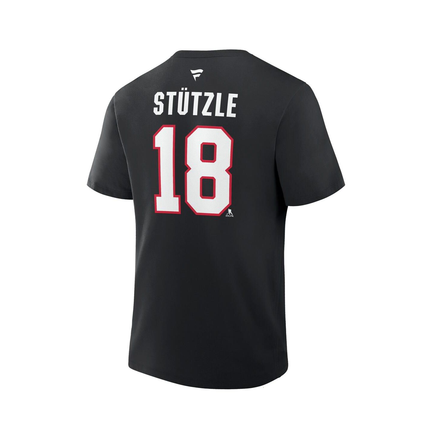 Мужская футболка Fanatics Tim Stutzle Black Ottawa Senators Authentic Stack Name & Number — фото 2
