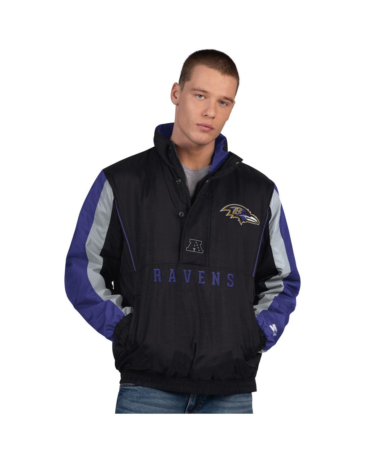 Starter Men's Black Baltimore Ravens Thursday Night Gridiron Half-Zip Jacket