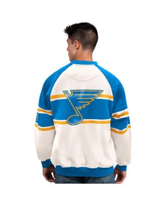 Men's White St. Louis Blues Defense Fleece Crewneck Sweatshirt