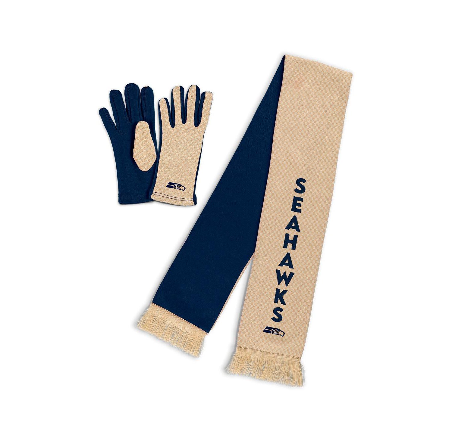 Women's Seattle Seahawks Tonal Microcheck Scarf Glove Set