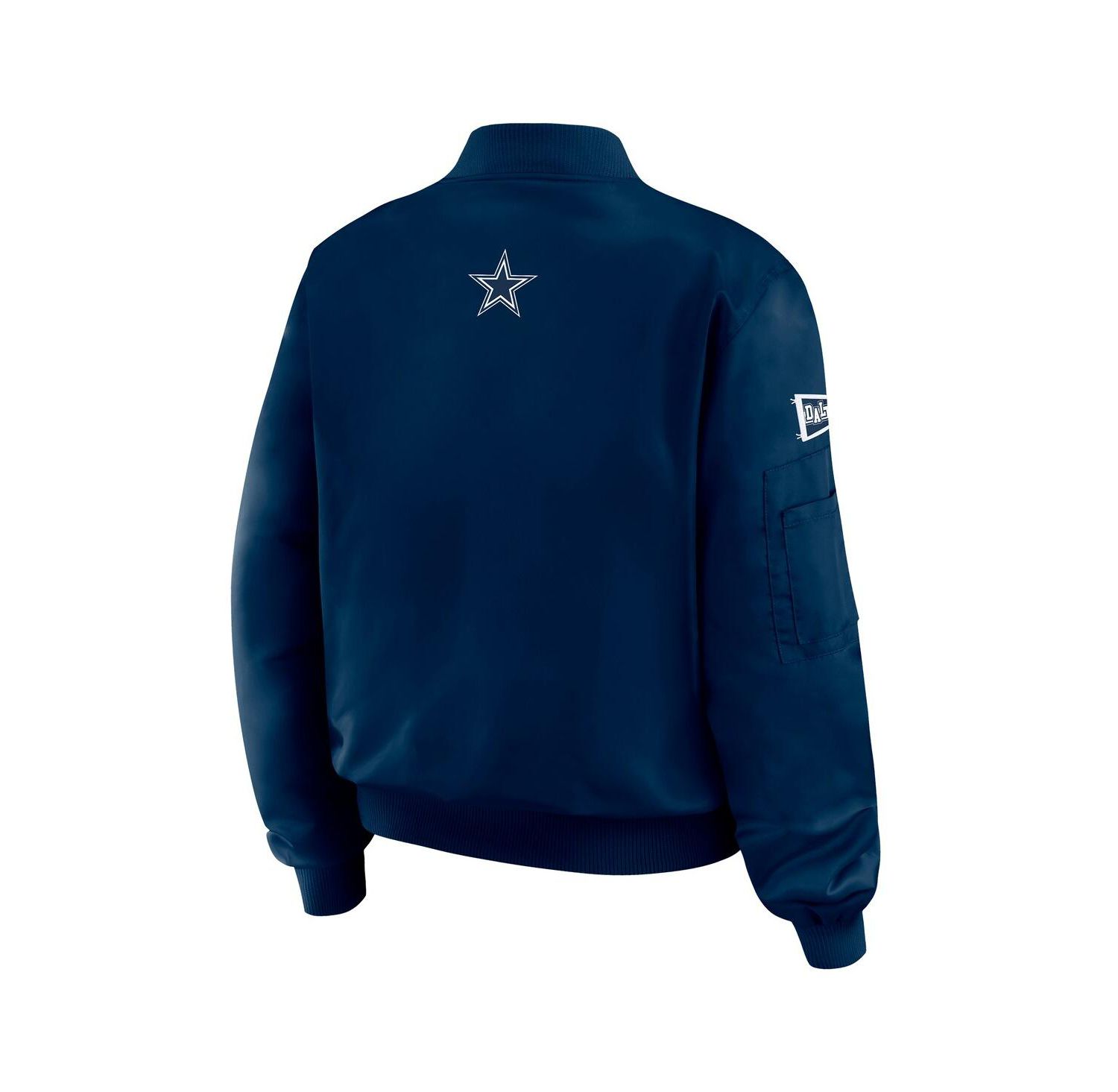 Women's Navy Dallas Cowboys Patch Full-Zip Bomber Jacket