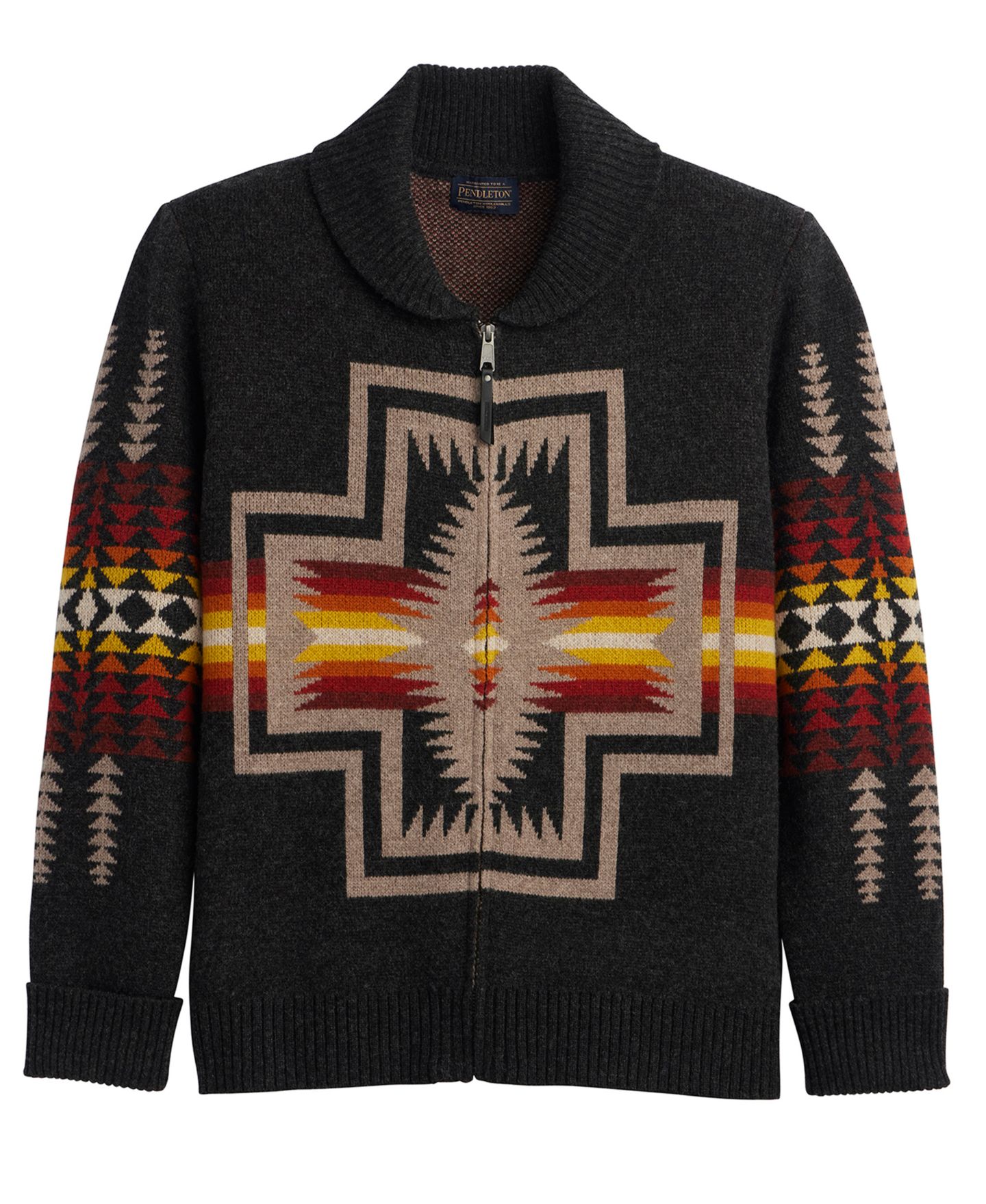 Мужской кардиган Pendleton Harding Zip Long-Sleeve Cardigan, цвет: Harding Oxford — фото 5