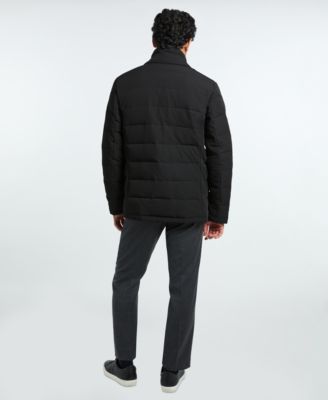 Men's Solid Quilted Puffer Blazer Jacket