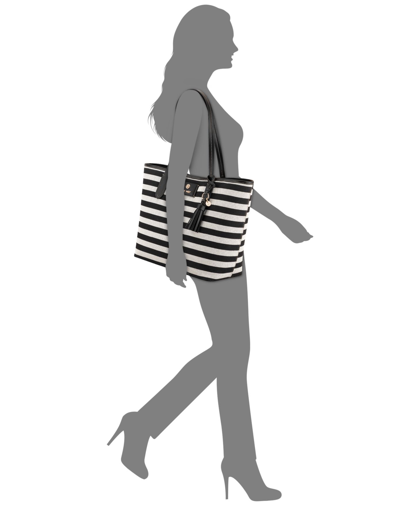 Женская сумка Nine West Nori 2 in 1 Large, цвет: Натуральный чёрный — фото 5