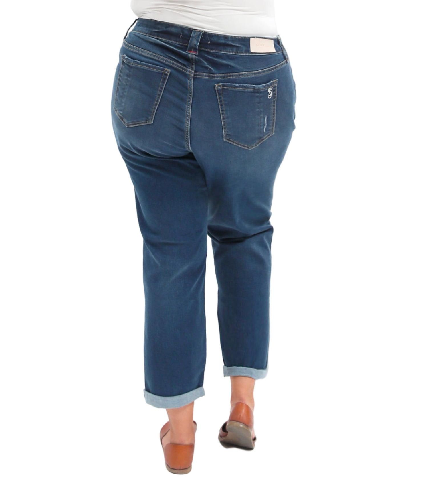 Women's Denim Mid rise boyfriend rolled Kennedi