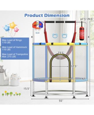 6-in-1 Kids Trampoline Combo 55'' Toddler Play Activity Center w/Hammock