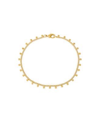by Adina Eden - Solid Dangling Discs Cuban Link Bracelet