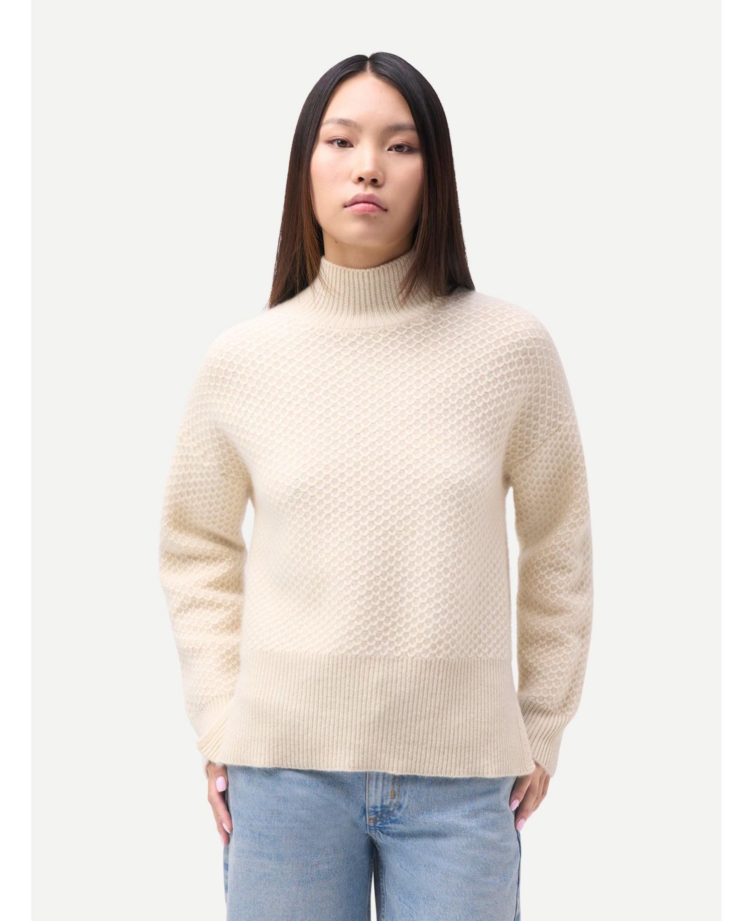 Women's Mongolian Cashmere High-neck Sweater
