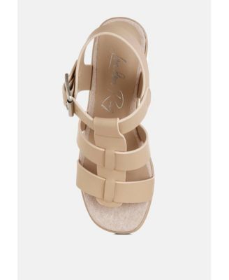 Womens Avalon Chunky Pin Buckle Platform Heels