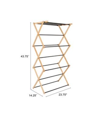 Bamboo Folding Clothes Drying Rack, Black