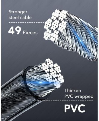 Combination Bike Lock Cable, High Security 5-Digit Resettable Anti-Theft Lock with Mounting Bracket for Bikes and Scooters - Jet Black, 15mm