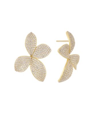 By Adina Eden Pave Fancy On The Ear Stud Earring - Gold