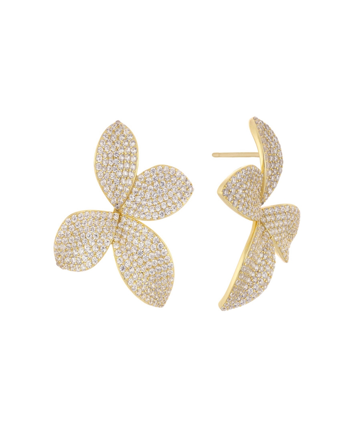 By Adina Eden Pave Fancy On The Ear Stud Earring