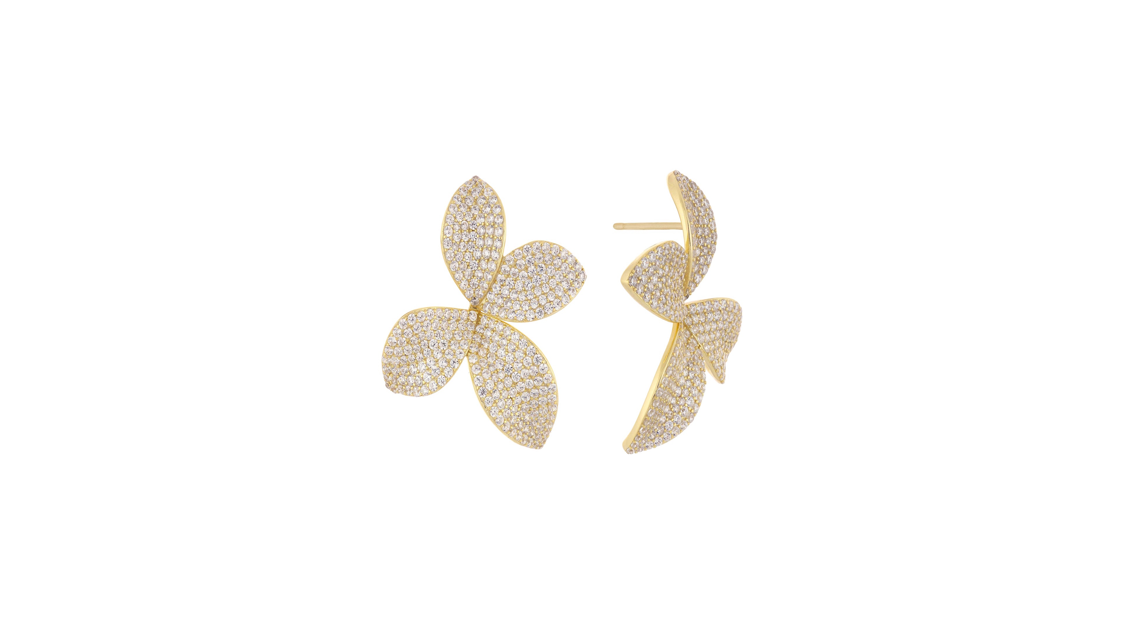 By Adina Eden Pave Fancy On The Ear Stud Earring