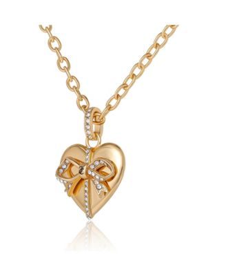 Gold-Tone Heart Charm Necklace - 18 +2 ''
