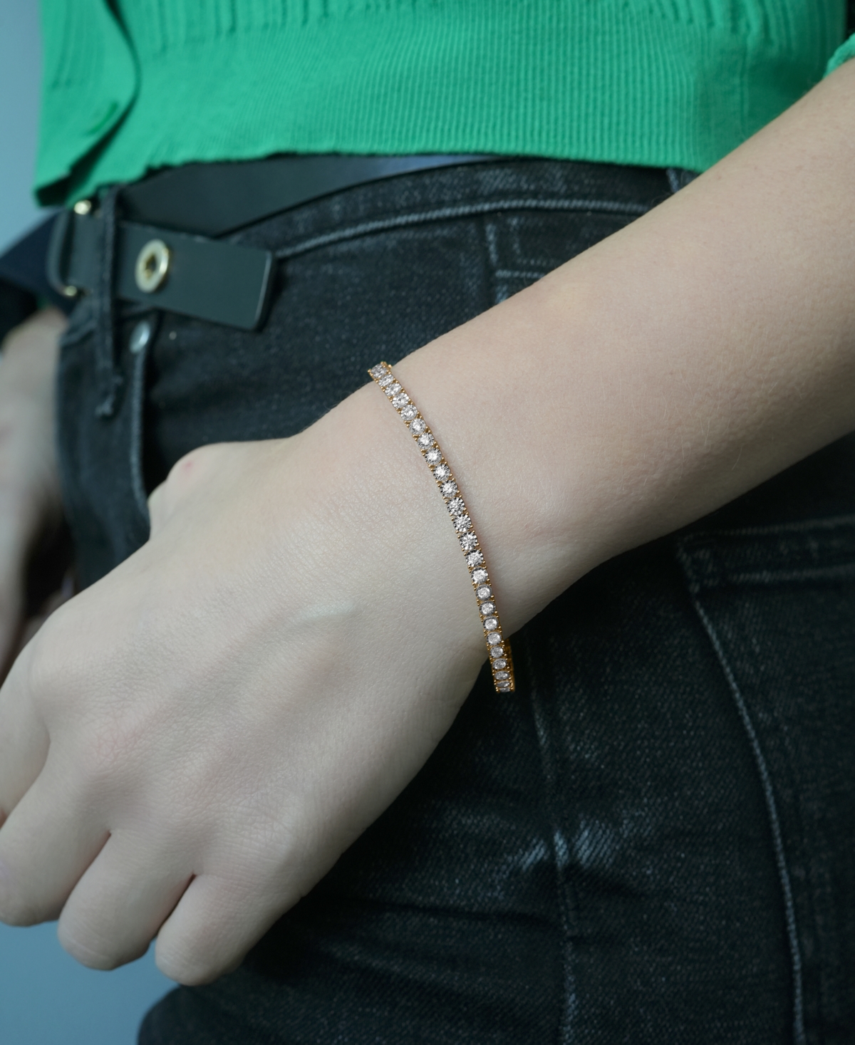 Macy's Diamond Tennis Bracelet (2 ct. t.w.) in 10k Yellow Gold Over Sterling Silver