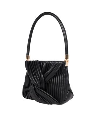 Women's Pleated Knot Box Handle Bag