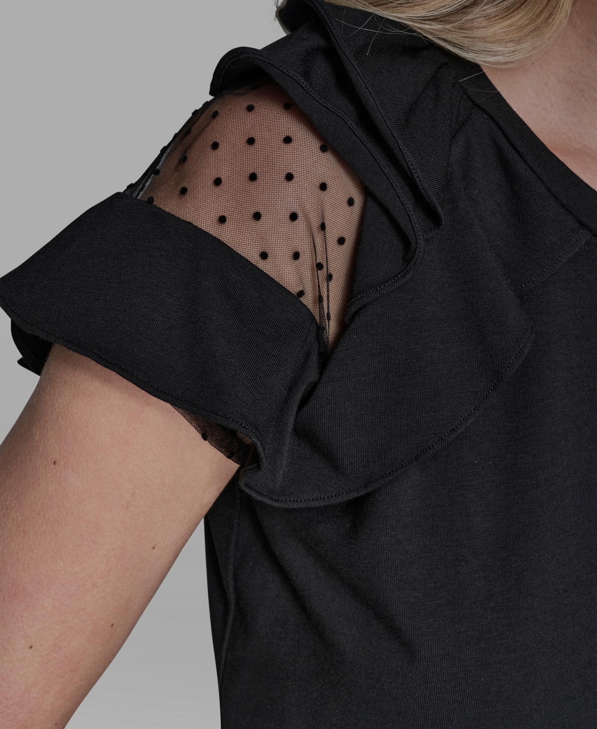 Karl Lagerfeld Paris Women's Ruffle-Sleeve Pull-On Top