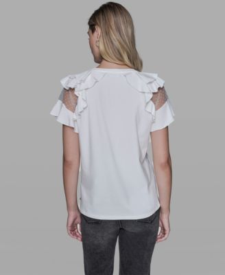 Women's Ruffle-Sleeve Pull-On Top