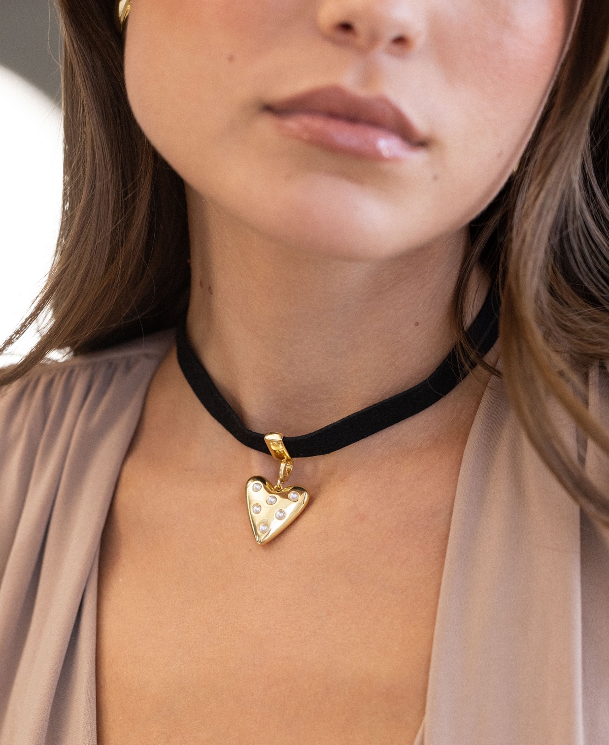 brook & york Samantha Heart Charm Choker