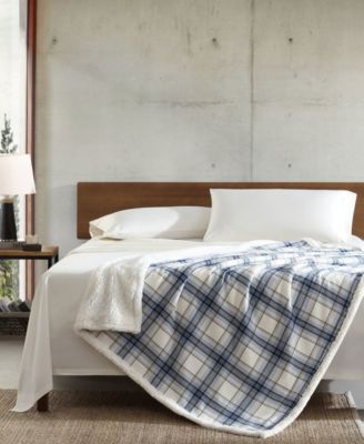 CLOSEOUT! Plaid Cotton Yarn Dye Flannel Reversible Throw, 60" x 50"