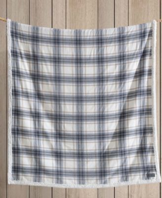 CLOSEOUT! Plaid Cotton Yarn Dye Flannel Reversible Throw, 60" x 50"
