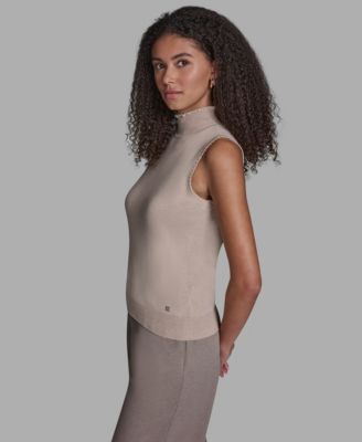 Women's Mock Neck Sleeveless Tank Top