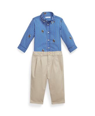 Polo Ralph Lauren - Baby Boys' Long-Sleeve Shirt and Flex Abrasion Pants, 2-Piece Set