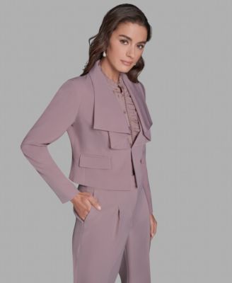 Women's Ruffle Collar Cropped Jacket