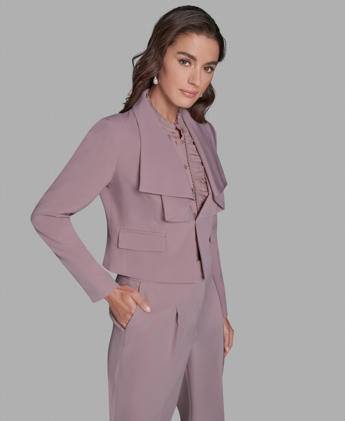 Bcbg Women's Ruffle Collar Cropped Jacket