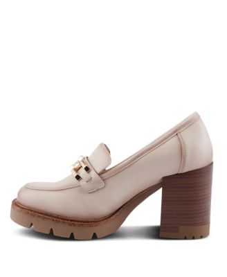 Women s DAJAH Slip-On Loafers with Inset Heel, Geometric Hardware & Lug Sole