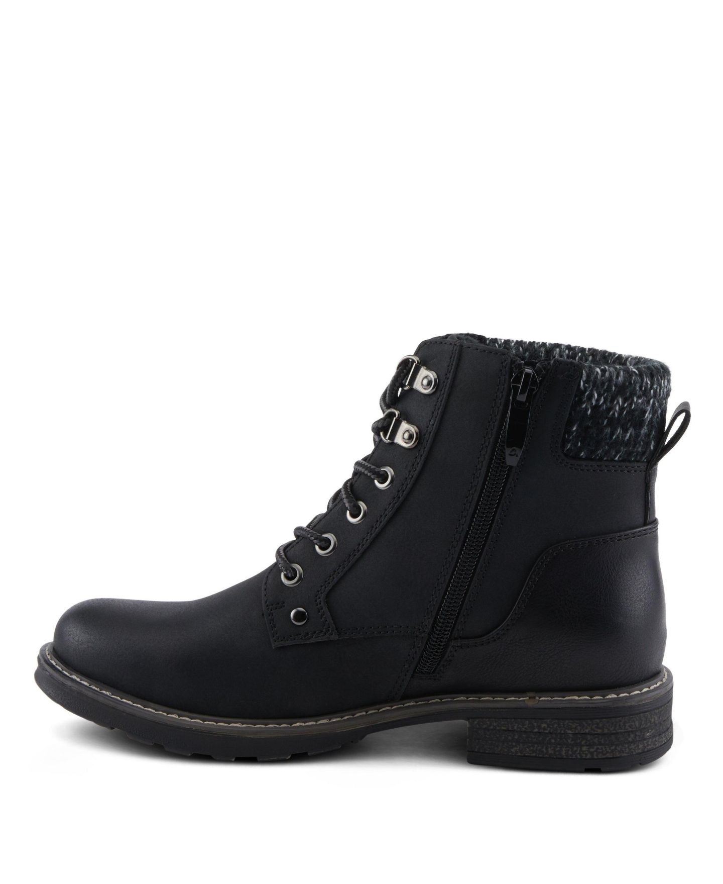 Женские ботинки Patrizia Women s Jadelyn Hiker-Inspired Lace-Up Boots with Sweater Collar and Zipper, цвет: Чёрный — фото 5