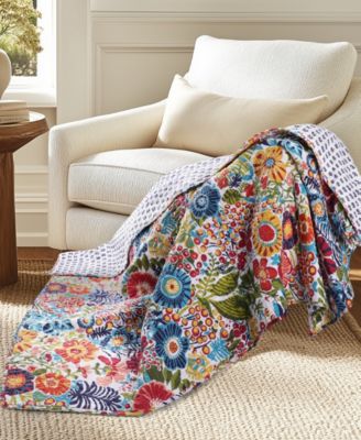 Night Garden Reversible Quilted Throw, 50" x 60"
