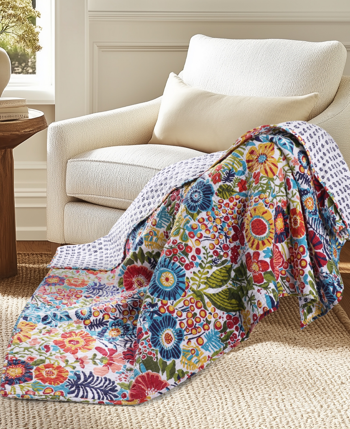 Levtex Night Garden Reversible Quilted Throw, 50" x 60"