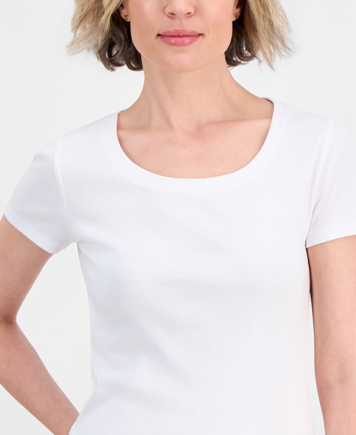 Nautica Women's Cotton Short-Sleeve Scoop-Neck Tee