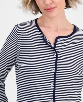 Jeans Women's Long-Sleeve Striped Cardigan Top