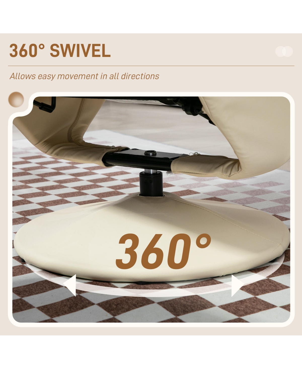 Homcom Swivel Recliner with Ottoman Reclining Chair and Footrest,