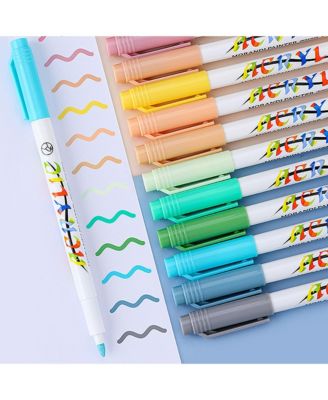 24 Colors Soft-Tip Acrylic Markers, Painting Pens, Graffiti Tool for Stone, Mobile Phone Case, Shoe and Glass