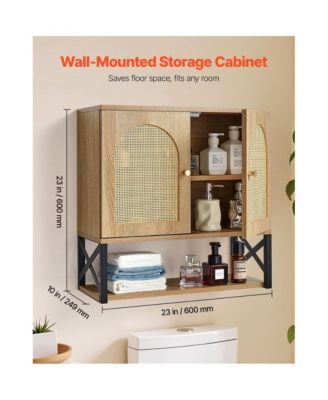 Over Toilet Bathroom Wall Cabinet with 2 Doors and Shelves
