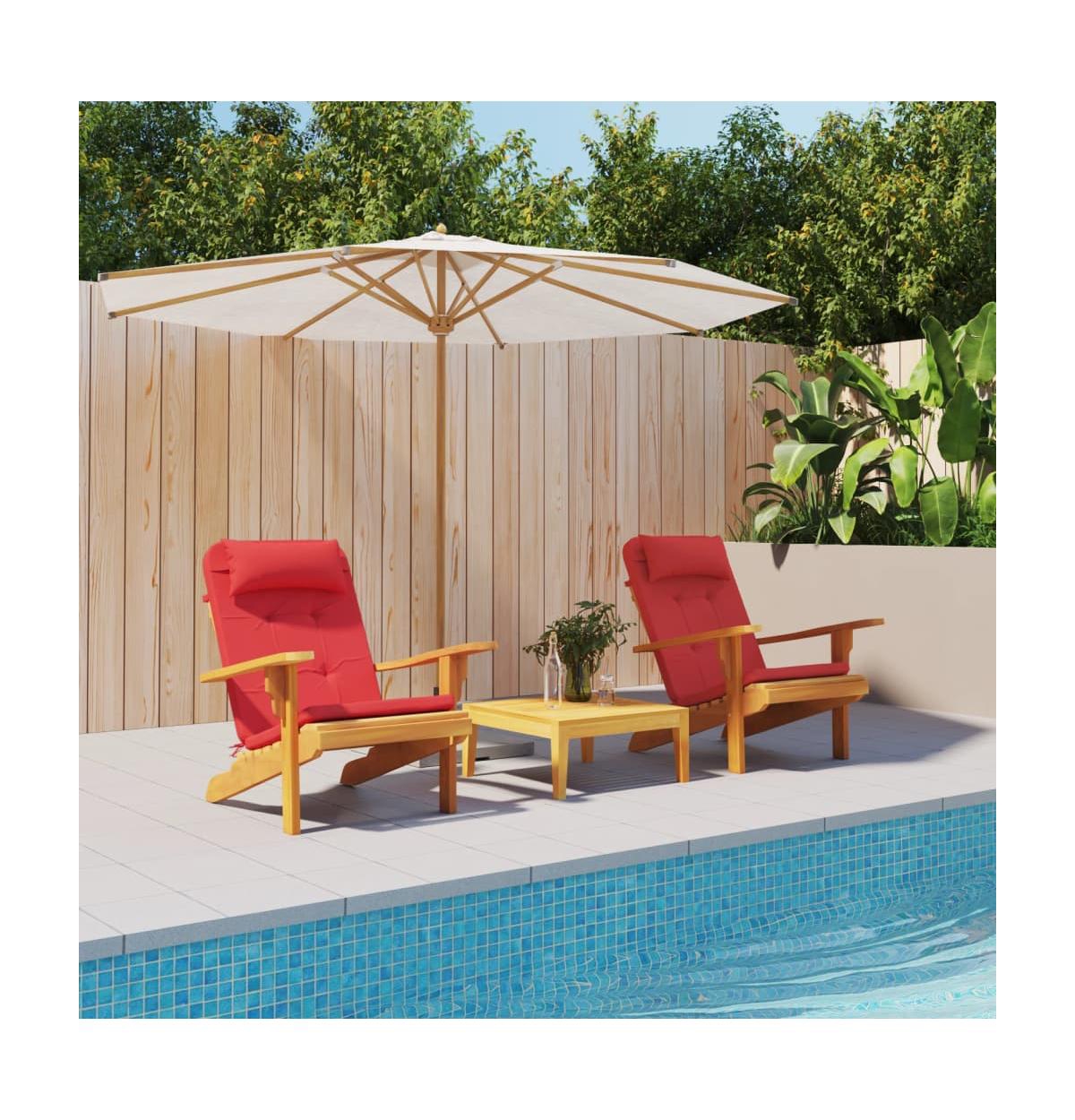 vidaXL Adirondack Chair Cushions 2 pcs Red Oxford Fabric