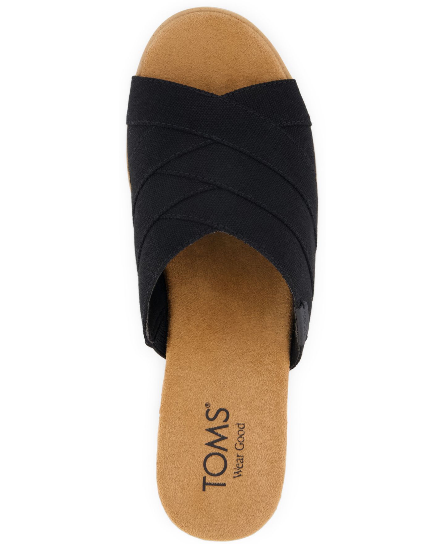 Женские сандалии TOMS Diana Crossover Mule Wedge Sandal, цвет: Чёрный холщовый — фото 4