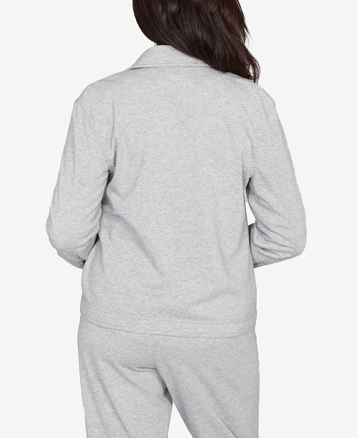 Alfred Dunner Women's Casual Vibe Shimmer Collared Button Jacket