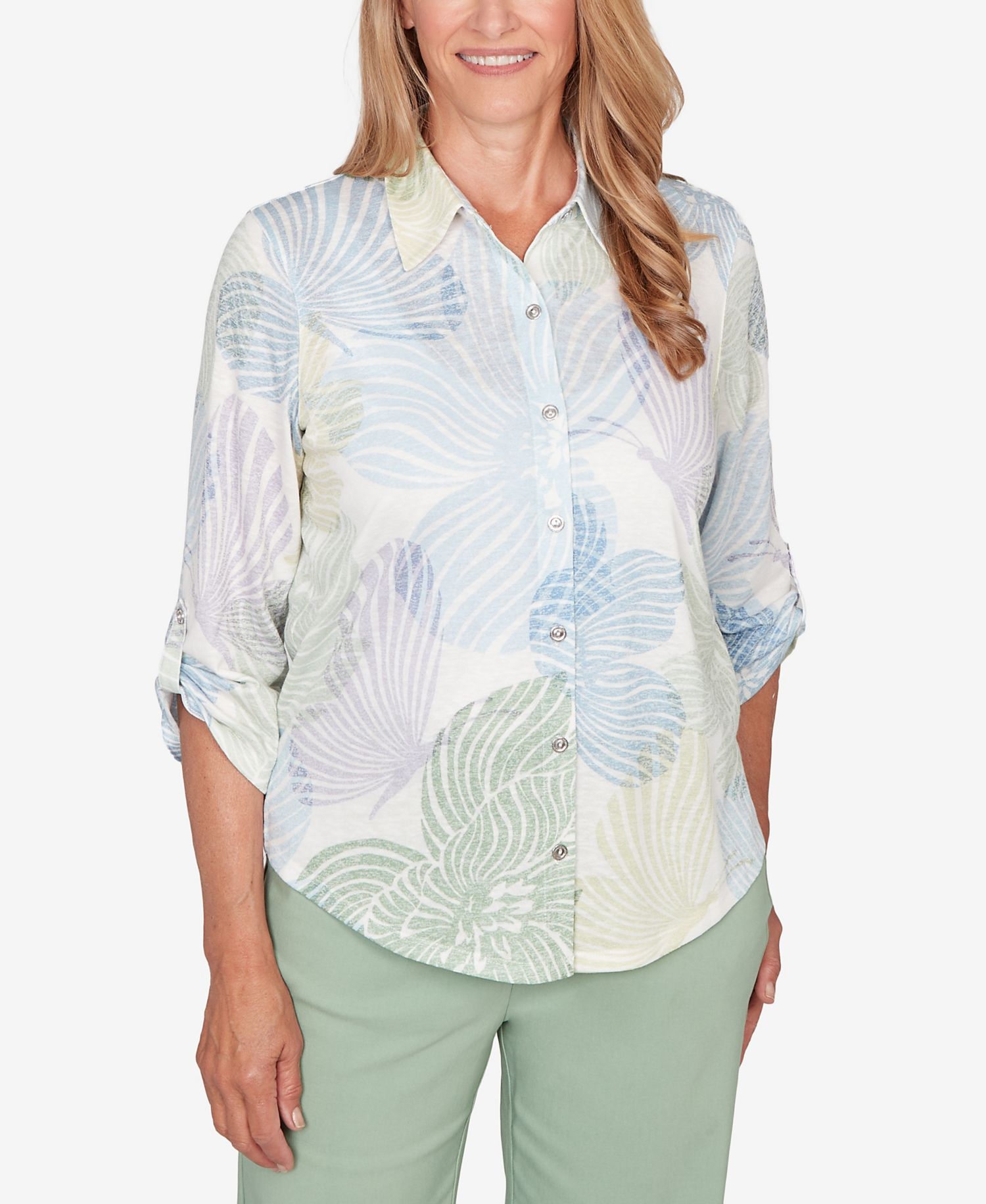 Women's St. Augustine Pastel Floral Print Button Down Shirt