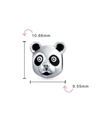 Two-Tone Sterling Silver Koala Panda Charm Bead Set of 2 Fits European Bracelet Jewelry