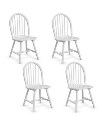 Set of 4 Vintage Windsor Dining Side Chair Wood Spindleback Kitchen Room