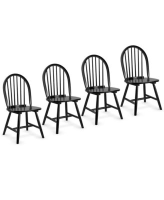 Set of 4 Vintage Windsor Dining Side Chair Wood Spindleback Kitchen Room