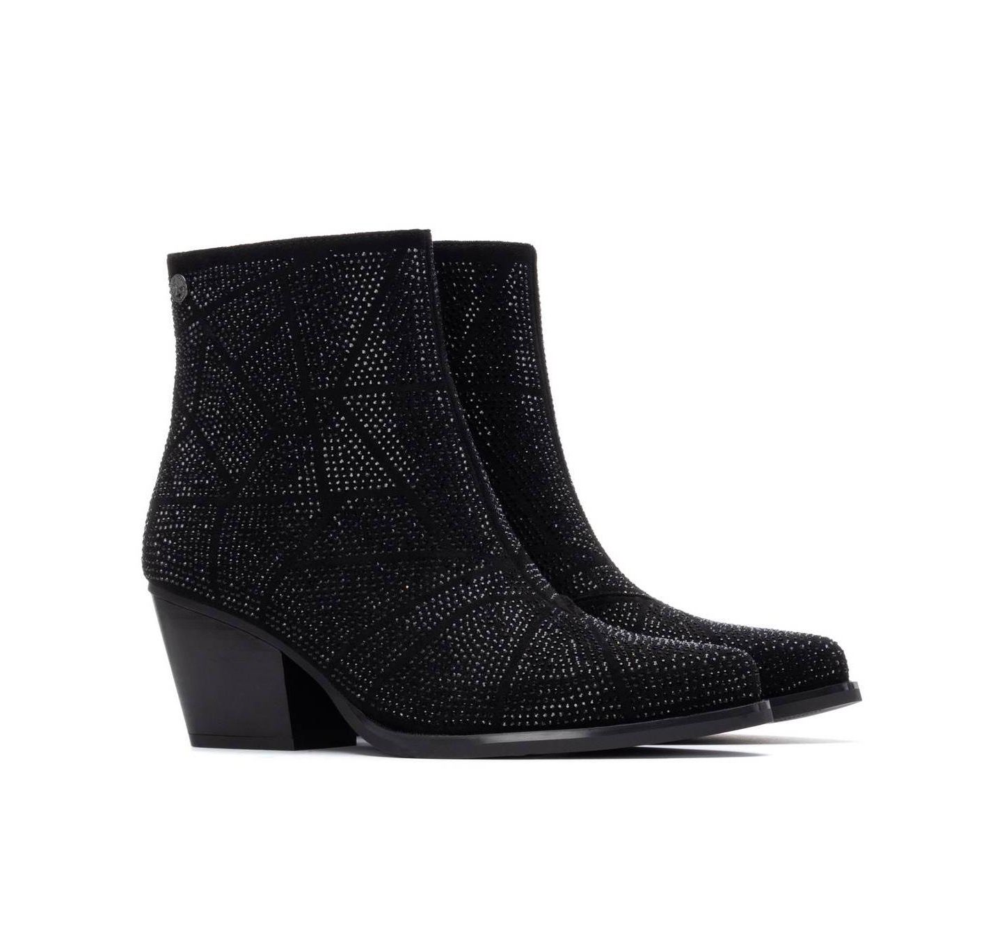 Женские ботинки XTI Suede Heeled Ankle Booties, цвет: Чёрный — фото 5