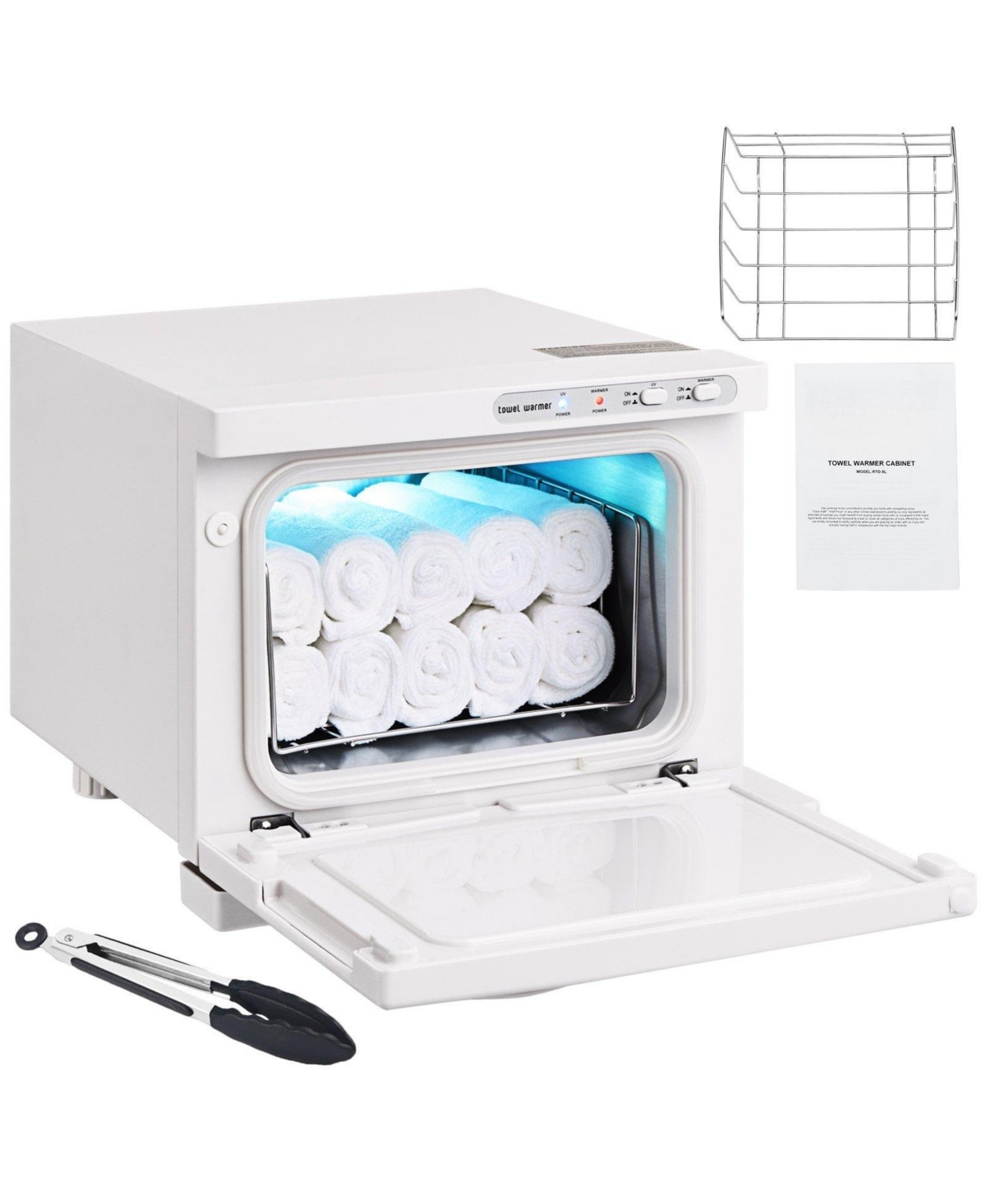 Ecooso Hot Towel Warmer, 8L Spa Hot Towel Warmer Cabinet, 2-in-1 Towel Warmer with Stainless Steel Rack