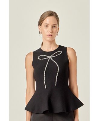 Women's Peplum Sleeveless Knit Top