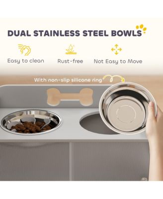 Elevated Dog Bowls with Storage, Raised Bowl Sd with Food Dishes